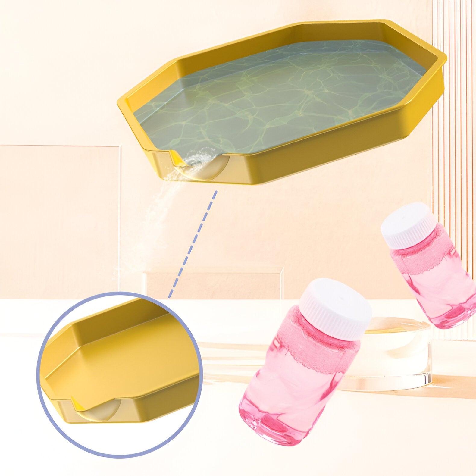 Pistol pentru Baloane de Sapun, Flippy, 69 de Gauri, Lumini Colorate, Tavita, Lichid, Baterie de Li, Cablu de Incarcare, 24cm x 14cm x 24cm, Roz-6