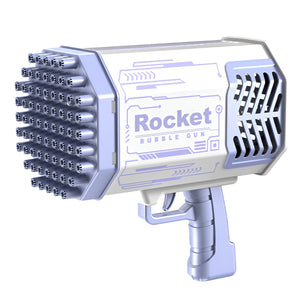 Pistol pentru Baloane de Sapun, Flippy, 69 de Gauri, Lumini Colorate, Tavita, Lichid, Baterie de Li, Cablu de Incarcare, 24cm x 14cm x 24cm, Mov-0