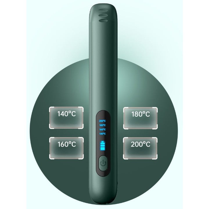 Placa de Par fara Fir, Flippy, Adaptor Tip C, 4 Trepte de Temperatura, Tensiune 5V, Capacitate Baterie 5000 mAh, Indreptat, Ondulat, 23.5x3.3x4.5 cm, Verde-3