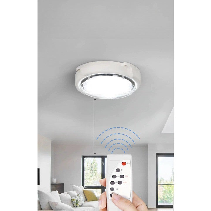 Plafoniera solara Flippy, 100 W, diametru 240 MM, cu telecomanda, Lungime prelungitor: 4.6 m, alb rece-2