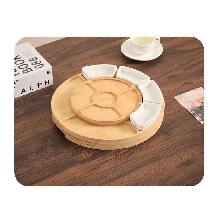 Platou Festiv, Flippy, din Lemn, pentru Branzeturi si Aperitive, 18 Piese, Maro-2