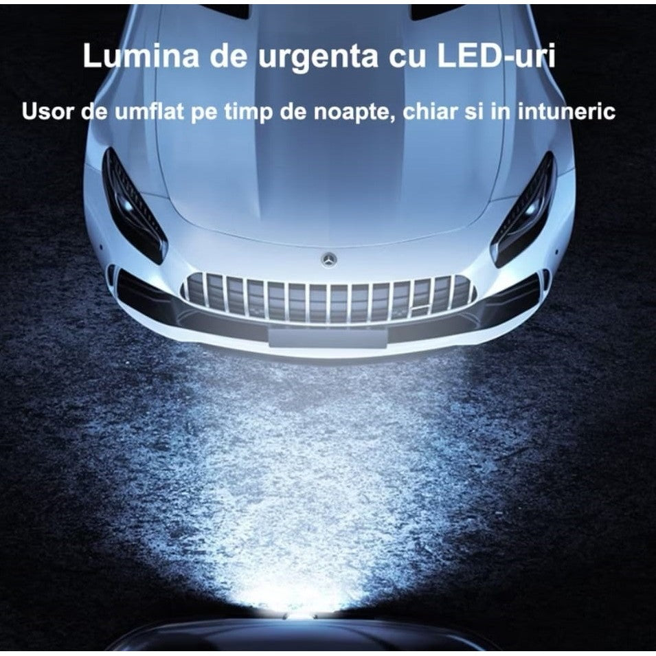 Pompa de Aer Wireless, Flippy, Portabila, 150 PSI, Pentru Anvelope si Mingi, Baterie 2000 mAh, Afisaj Digital, 12.7 x 8.5 cm, Negru-2