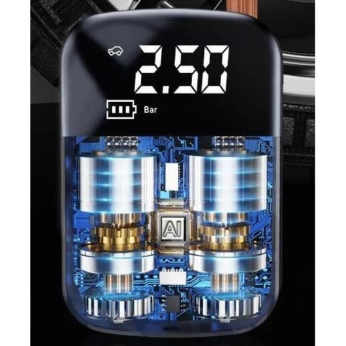 Pompa de Aer Wireless, Flippy, Portabila, 150 PSI, Pentru Anvelope si Mingi, Baterie 2000 mAh, Afisaj Digital, 12.7 x 8.5 cm, Negru-4