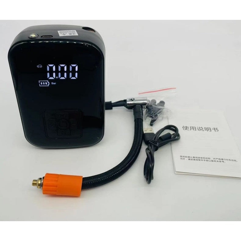 Pompa de Aer Wireless, Flippy, Portabila, 150 PSI, Pentru Anvelope si Mingi, Baterie 2000 mAh, Afisaj Digital, 12.7 x 8.5 cm, Negru-9