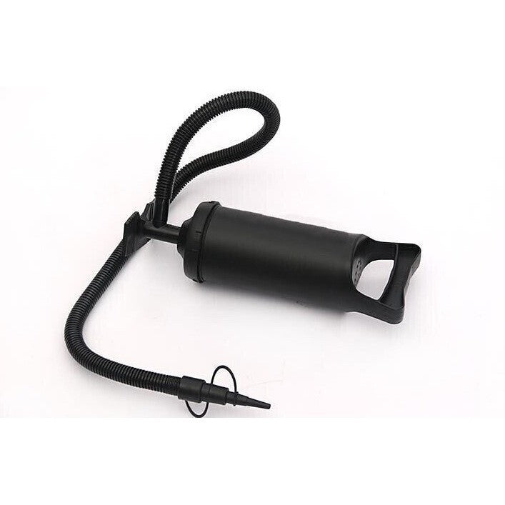 Pompa manuala pentru umflat obiecte gonflabile , colace , saltele , cu 3 adaptori pentru interconectare si furtun, negru, Flippy-1