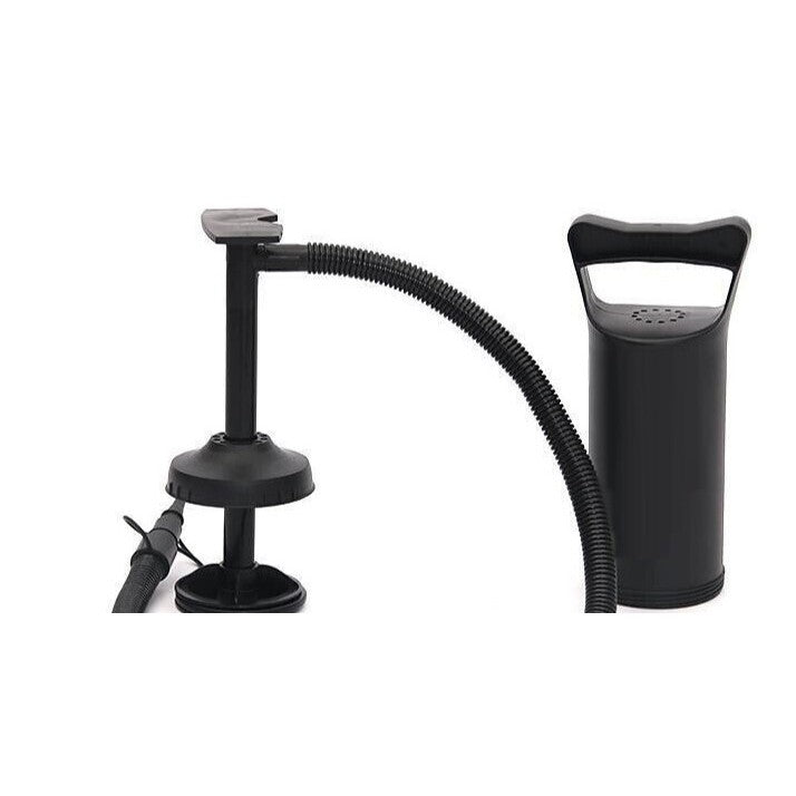 Pompa manuala pentru umflat obiecte gonflabile , colace , saltele , cu 3 adaptori pentru interconectare si furtun, negru, Flippy-3