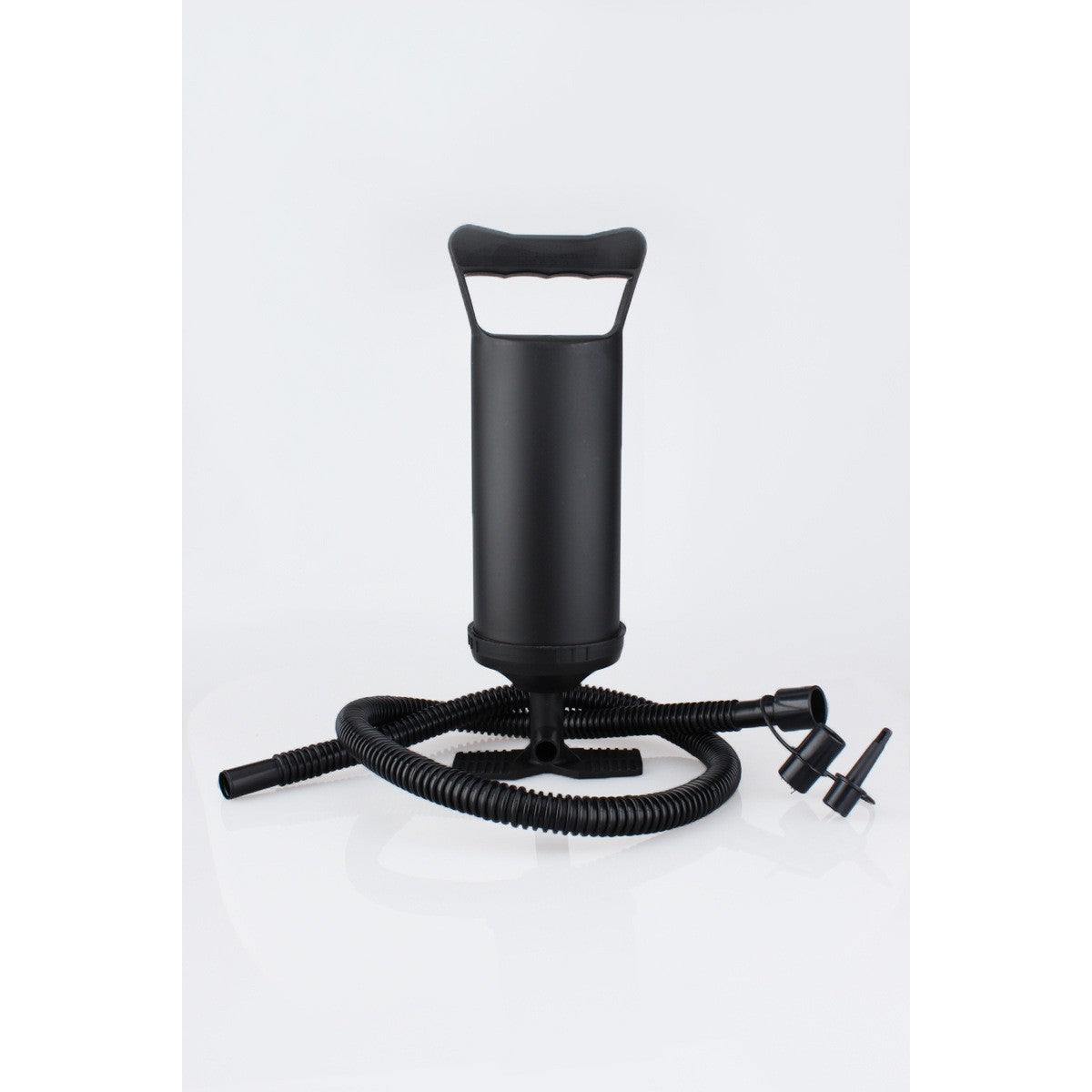 Pompa manuala pentru umflat obiecte gonflabile , colace , saltele , cu 3 adaptori pentru interconectare si furtun, negru, Flippy-7