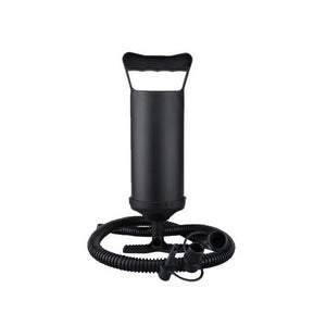 Pompa manuala pentru umflat obiecte gonflabile , colace , saltele , cu 3 adaptori pentru interconectare si furtun, negru, Flippy-0