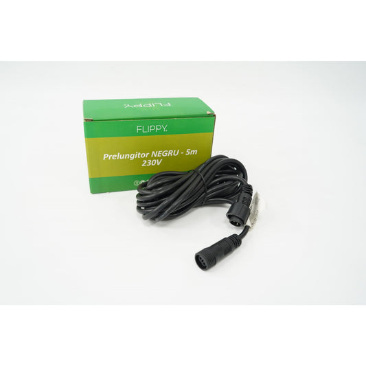 Prelungitor, Flippy, cauciuc, 220 volti, 5 metri, fir negru-1