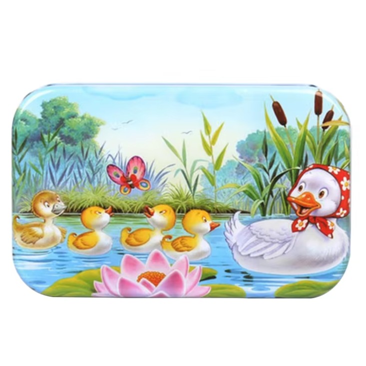 Puzzle 60 de Piese din Lemn in Cutie Metalica, Flippy, Model Ratuste, Educativ, Dezvoltare Abilitati Cognitive, pentru Prescolari, 22.5x13.5 cm, Multicolor-4