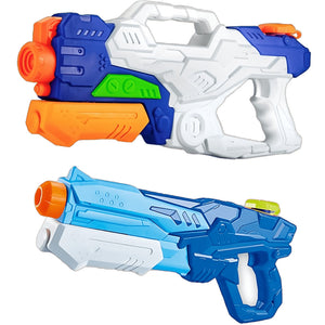 Set 2x Pistol cu Apa pentru Copii, Rezervor, Pentru Piscina/Plaja, Flippy, 6ani+, Alb/Albastru + Albastru, 1000 ML + 600 ML-0