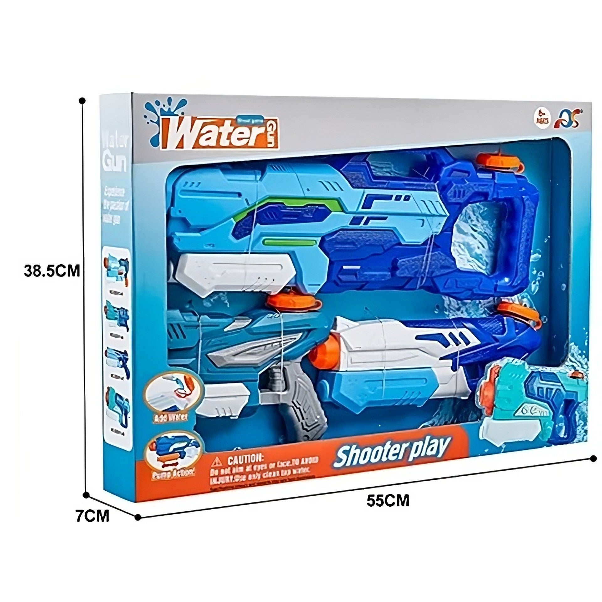 Set 3x Pistol cu Apa pentru Copii, Flippy, 6ani+, Albastru, 1x 1000 ML + 2x 300 ML-1