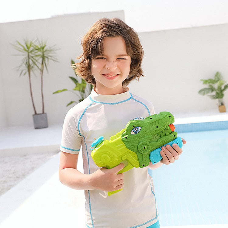 Set 2x Pistol cu Apa pentru Copii, Rezervor, Pentru Piscina/Plaja, Flippy, 6ani+, Tiranozaur, Roz + Verde,660 ML-6