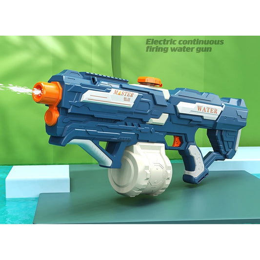 Pistol cu Apa pentru Copii, Rezervor 600ml, Flippy, 14ani+, cu baterie 1500mAh, Electric Burst, Albastru/Alb, 1000ML-1
