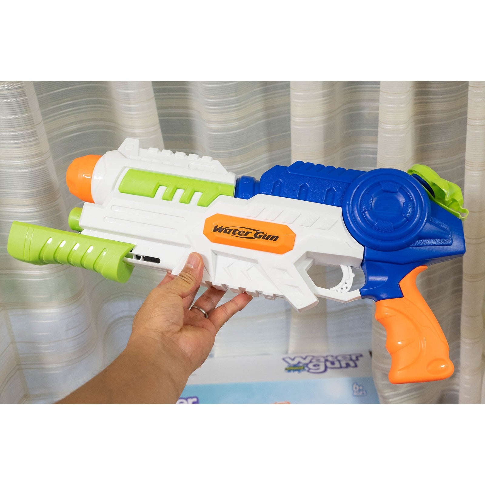 Set 2x Pistol cu Apa pentru Copii, Rezervor, Pentru Piscina/Plaja, Flippy, 6ani+, Roz + Albastru, 1000 ML-5