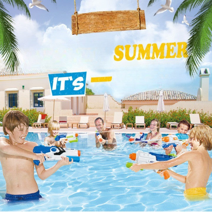 Pistol cu Apa pentru Copii, Rezervor, Pentru Piscina/Plaja, Flippy, 6ani+, Albastru/Multicolor, 1000ML, model 2-4