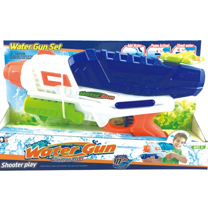 Pistol cu Apa pentru Copii, Rezervor, Pentru Piscina/Plaja, Flippy, 6ani+, Albastru/Multicolor, 1000ML, model 2-2