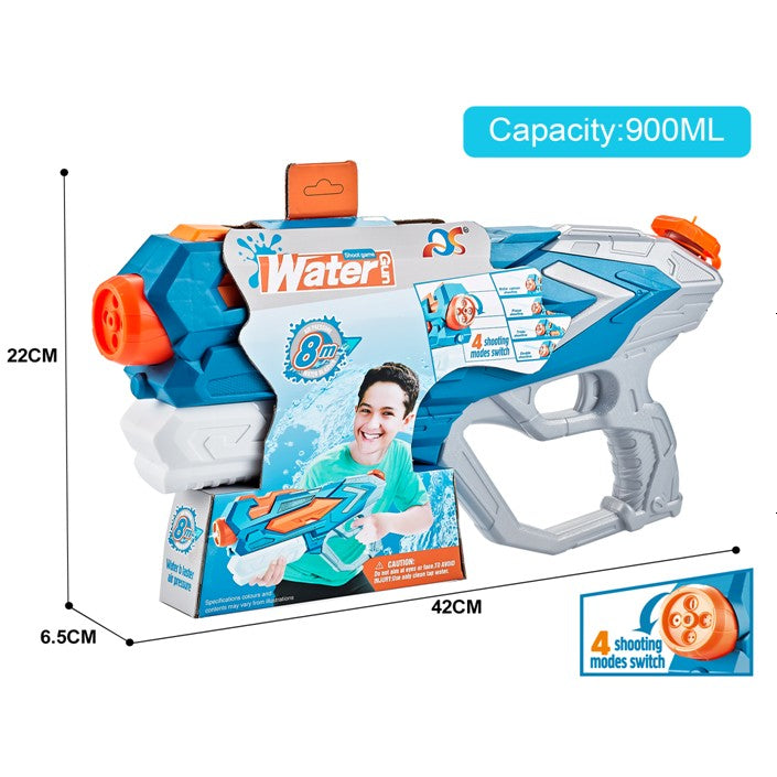 Pistol cu Apa pentru Copii, Rezervor, Pentru Piscina/Plaja, Flippy, 6ani+, Albastru, 4 duze, 900ML-1