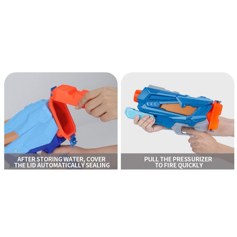 Pistol cu Apa pentru Copii, Rezervor, Pentru Piscina/Plaja, Flippy, 6ani+, Quick Fill, Albastru, 600ML-4