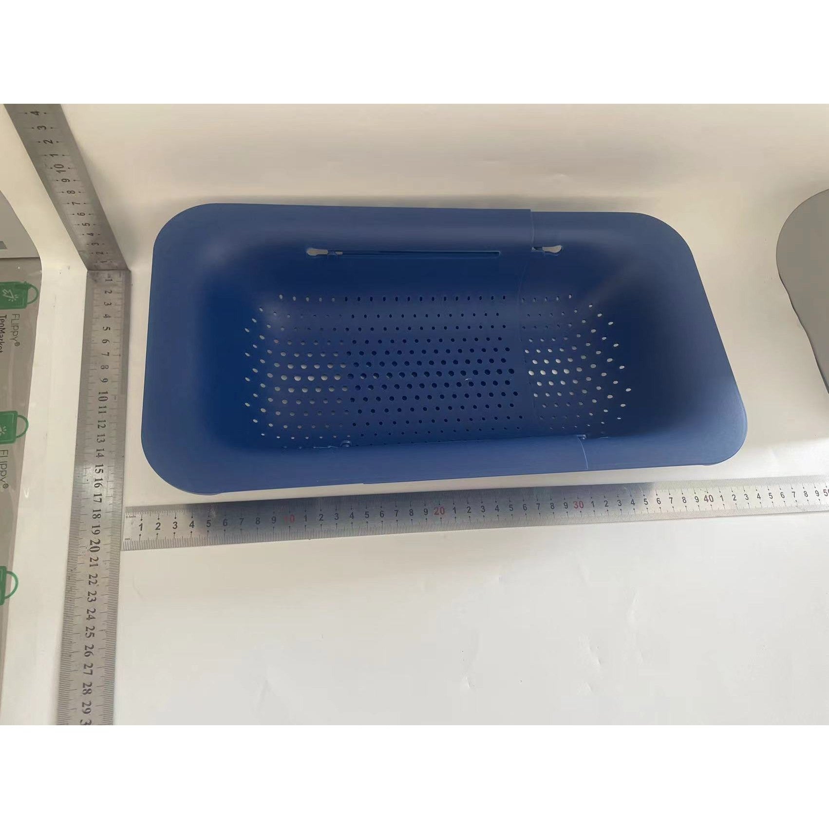 Cos pentru Scurgere Chiuveta de Bucatarie, Flippy, Plastic, Telescopic, 36x20x5 cm, Albastru-1