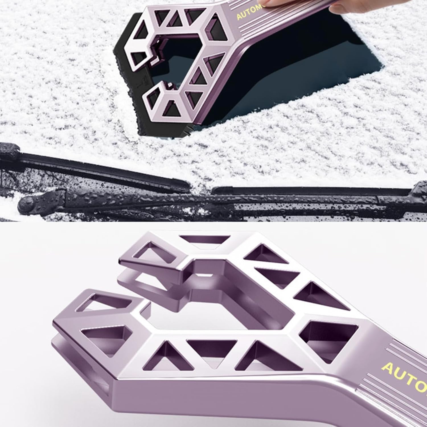 Racleta Auto pentru Zapada cu un Capat, Flippy, Universala, Deszapezire Masina, cu Maner, Ergonomic, Detasabila, pentru Geamuri si Caroserie, Usor de Utilizat, 23.5x4.3 cm, Mov-5