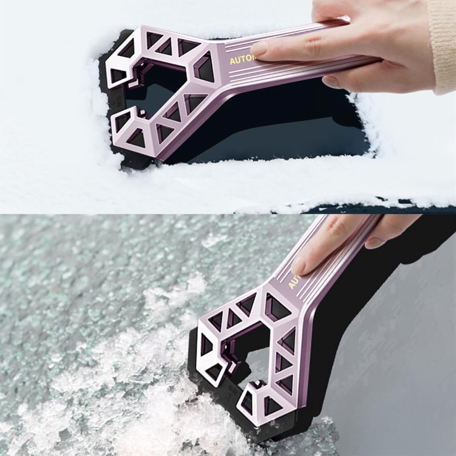 Racleta Auto pentru Zapada cu un Capat, Flippy, Universala, Deszapezire Masina, cu Maner, Ergonomic, Detasabila, pentru Geamuri si Caroserie, Usor de Utilizat, 23.5x4.3 cm, Mov-6