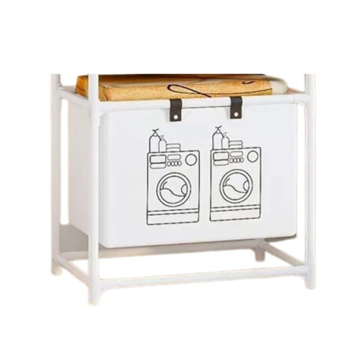 Dulap de Depozitare cu un strat, Flippy, Cos pentru Haine Murdare, 57x28x57 cm, Alb