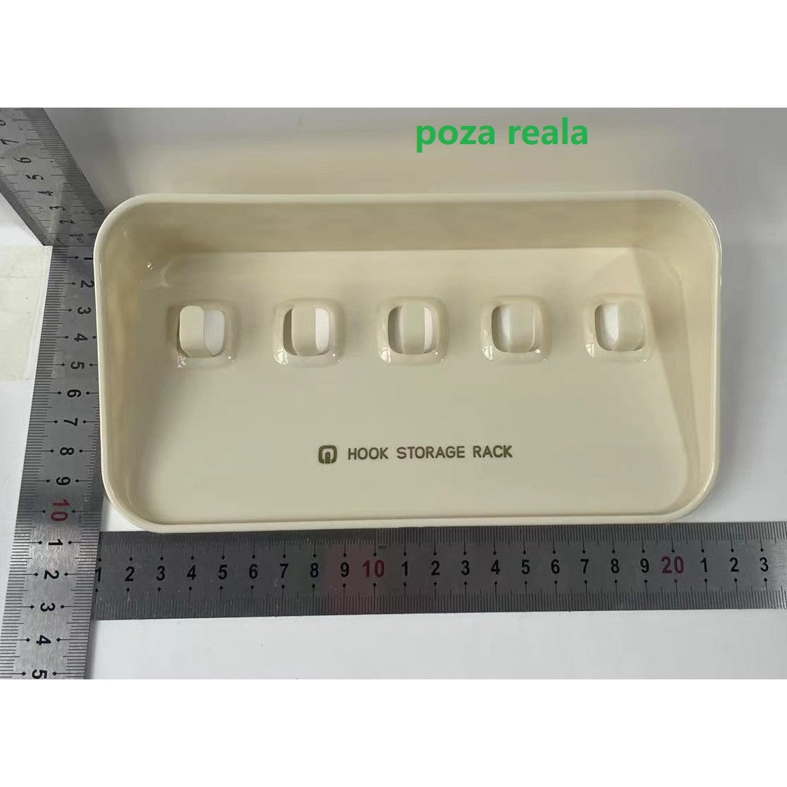 Raft de Depozitare cu Carlig, Flippy, Pentru Chei, Bijuterii, 20.3 x 4.6 x 10.3 cm, Alb-1