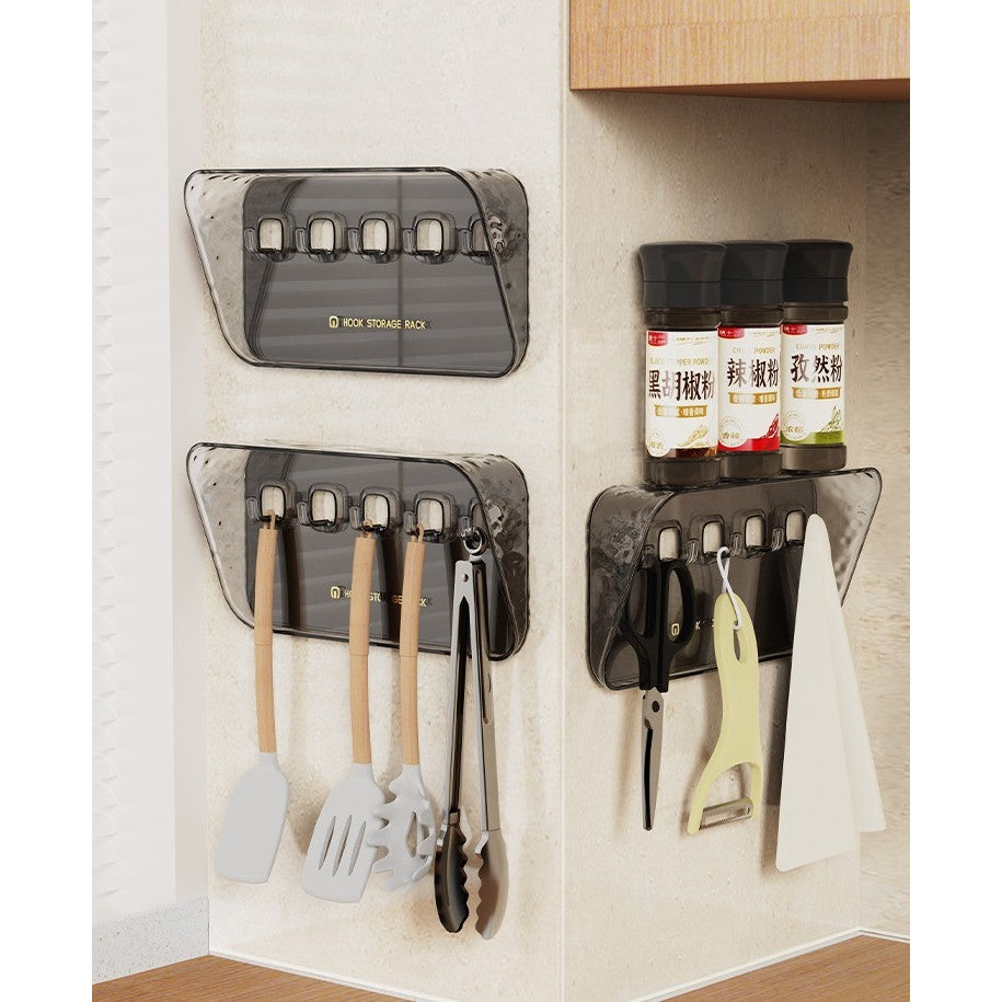 Raft de Depozitare cu Carlig, Flippy, Pentru Chei, Bijuterii, 20.3 x 4.6 x 10.3 cm, Gri-3