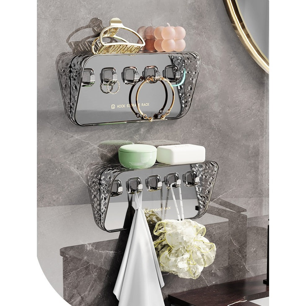 Raft de Depozitare cu Carlig, Flippy, Pentru Chei, Bijuterii, 20.3 x 4.6 x 10.3 cm, Gri-4