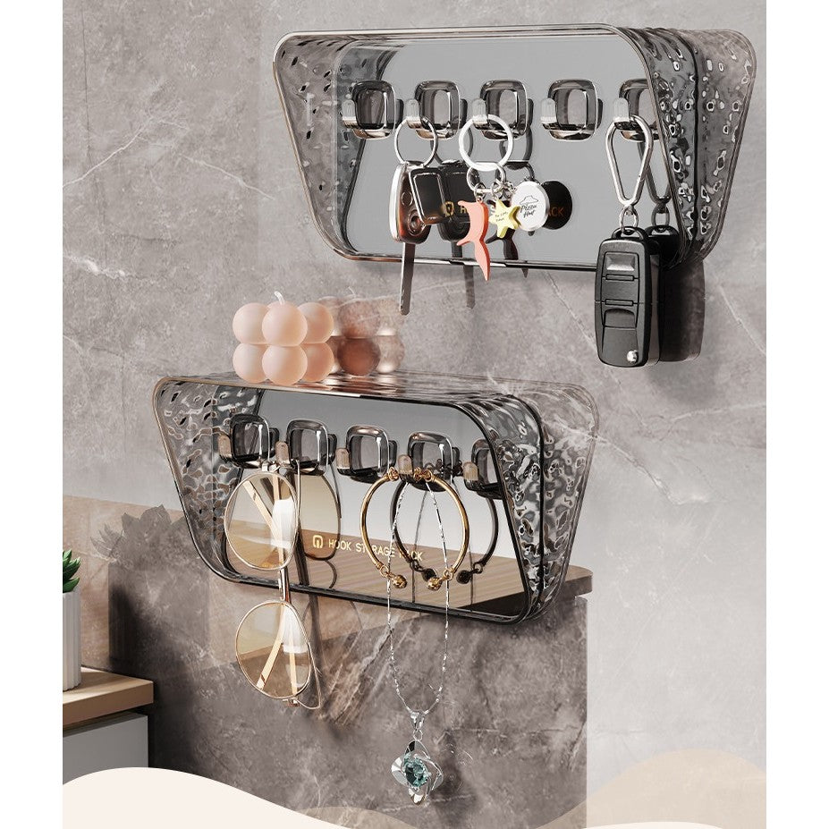 Raft de Depozitare cu Carlig, Flippy, Pentru Chei, Bijuterii, 20.3 x 4.6 x 10.3 cm, Gri-5