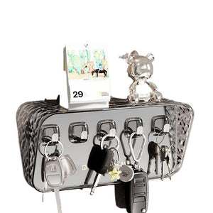 Raft de Depozitare cu Carlig, Flippy, Pentru Chei, Bijuterii, 20.3 x 4.6 x 10.3 cm, Gri-0