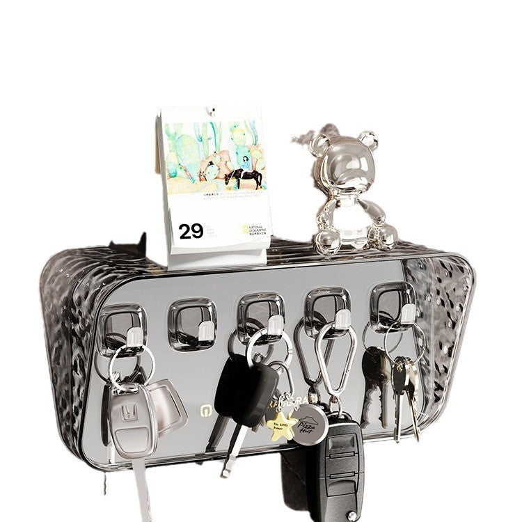 Raft de Depozitare cu Carlig, Flippy, Pentru Chei, Bijuterii, 20.3 x 4.6 x 10.3 cm, Gri-0