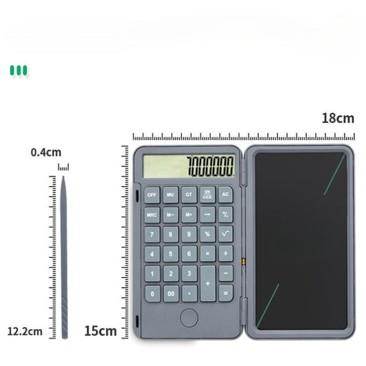 Calculator de Mana Reincarcabil cu Tabla de Scris, Flippy, Calculator Portabil, Ecran LCD, Afisaj cu 12 Cifre, Ecran de 15 cm, Culoare Gri-1