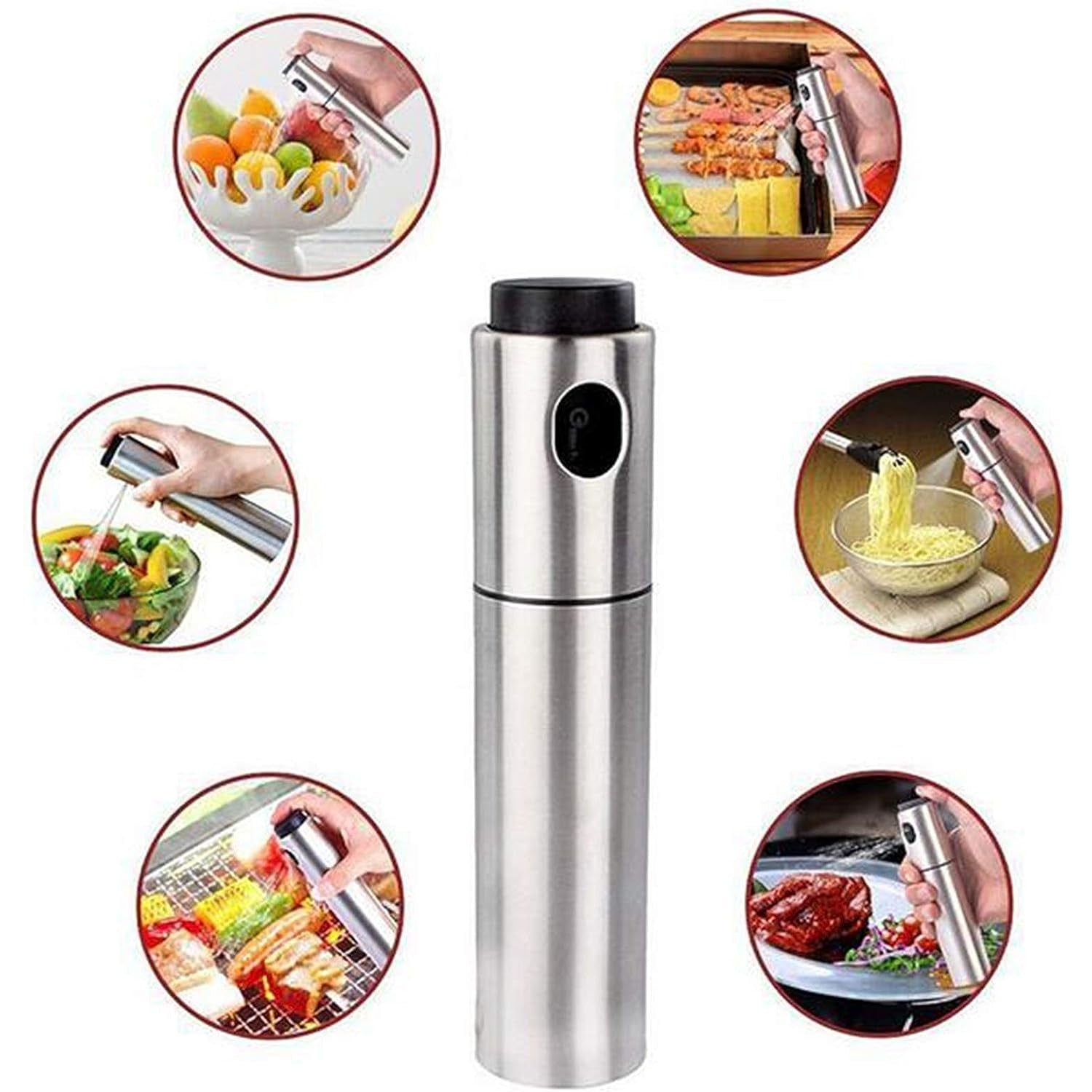 Pulverizator ulei Flippy, spray, material otel inoxidabil, manual, 100 ml, 17.7 x 4 cm, argintiu-4