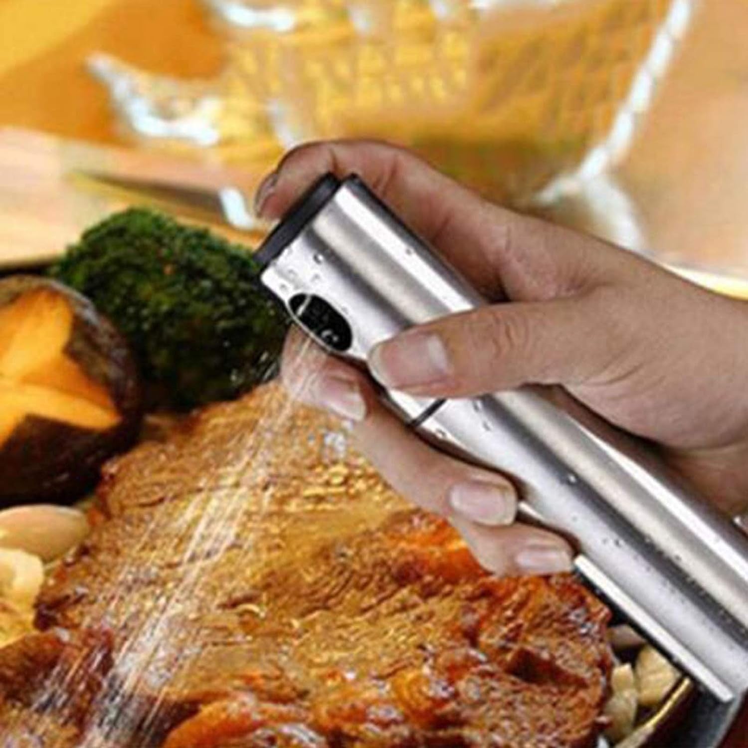 Pulverizator ulei Flippy, spray, material otel inoxidabil, manual, 100 ml, 17.7 x 4 cm, argintiu-6