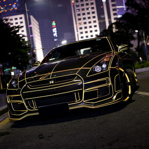 2 x Sticker Reflectorizant "OUTLINE DECO", culoare GALBEN, dimensiune 1cm x 8m-0