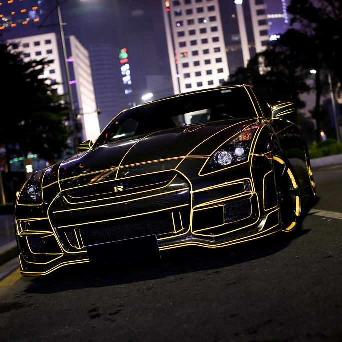 2 x Sticker Reflectorizant "OUTLINE DECO", culoare GALBEN, dimensiune 1cm x 8m-0