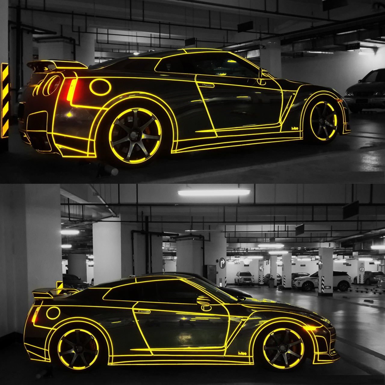 2 x Sticker Reflectorizant "OUTLINE DECO", culoare GALBEN, dimensiune 1cm x 8m-3