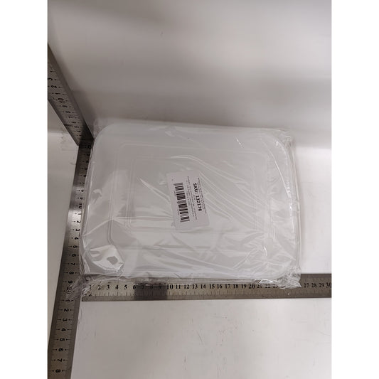 Cutie de depozitare de uz casnic, rezistentă la umiditate, rezervor sigilat pentru depozitare alimentară,24.5 x 18.5 x 3.5cm, Alb Transparent-1