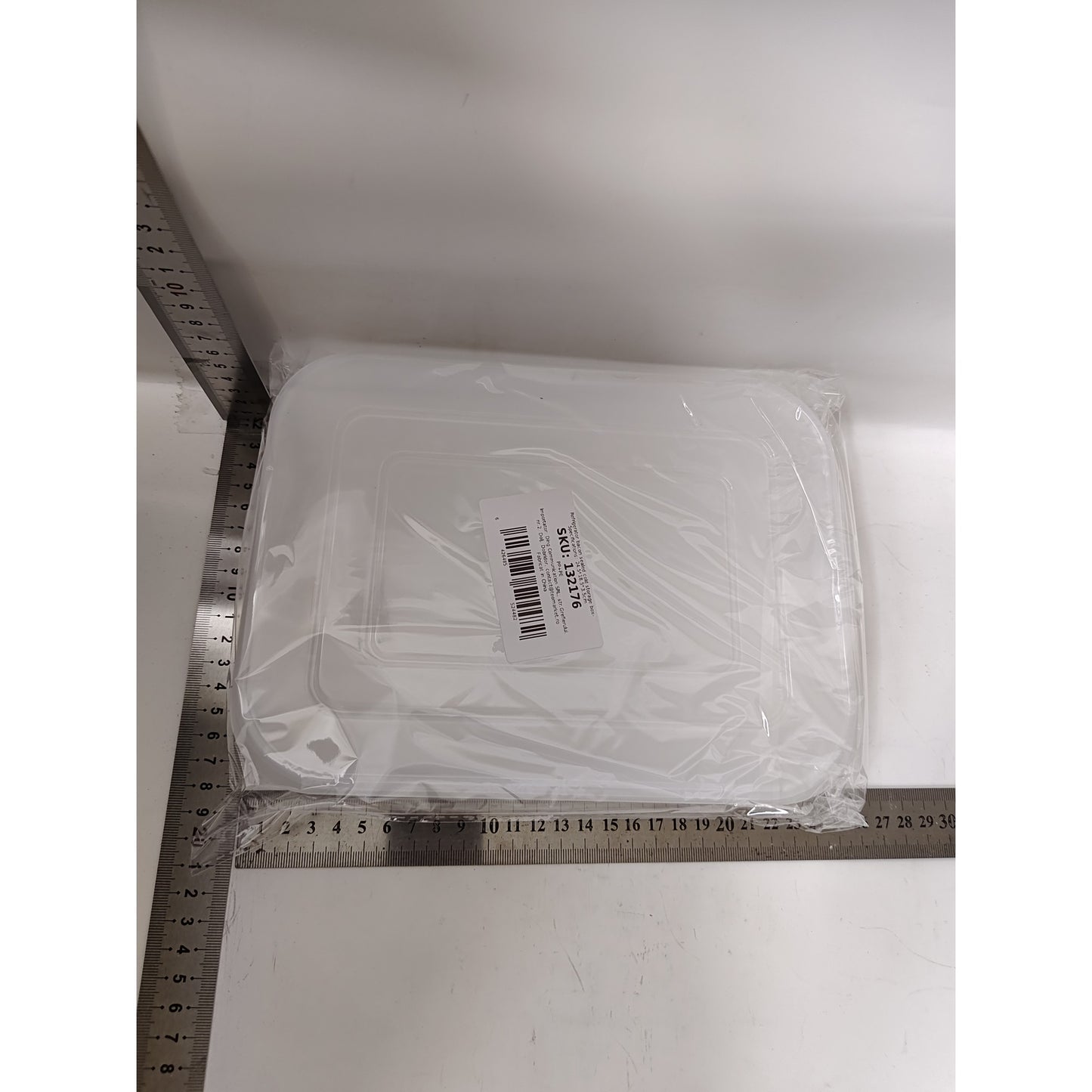 Cutie de depozitare de uz casnic, rezistentă la umiditate, rezervor sigilat pentru depozitare alimentară,24.5 x 18.5 x 3.5cm, Alb Transparent-1