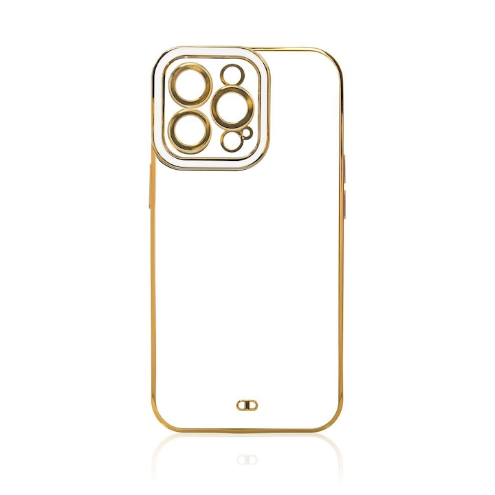 Husă TPU pentru Samsung Galaxy A12 5G – Transparentă cu Accente Aurii
