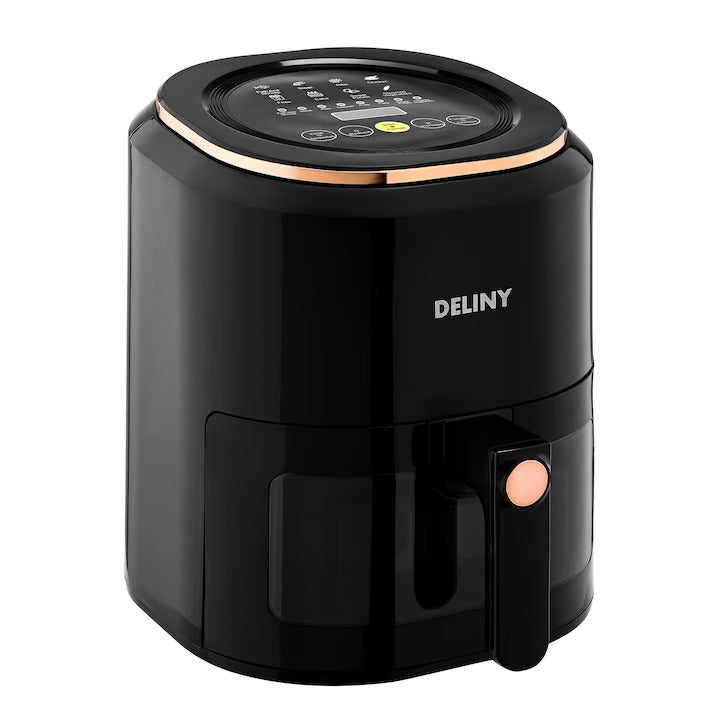 Friteuza cu aer cald, Deliny Pro, Capacitate 7.5 l, 1400 W, Negru