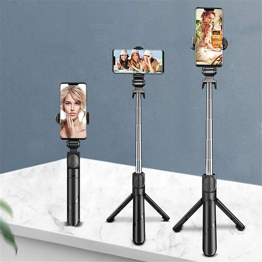 Set 3in1, Selfie Stick cu Lampa LED si Trepied, conectare Bluetooth, alimentare USB-1