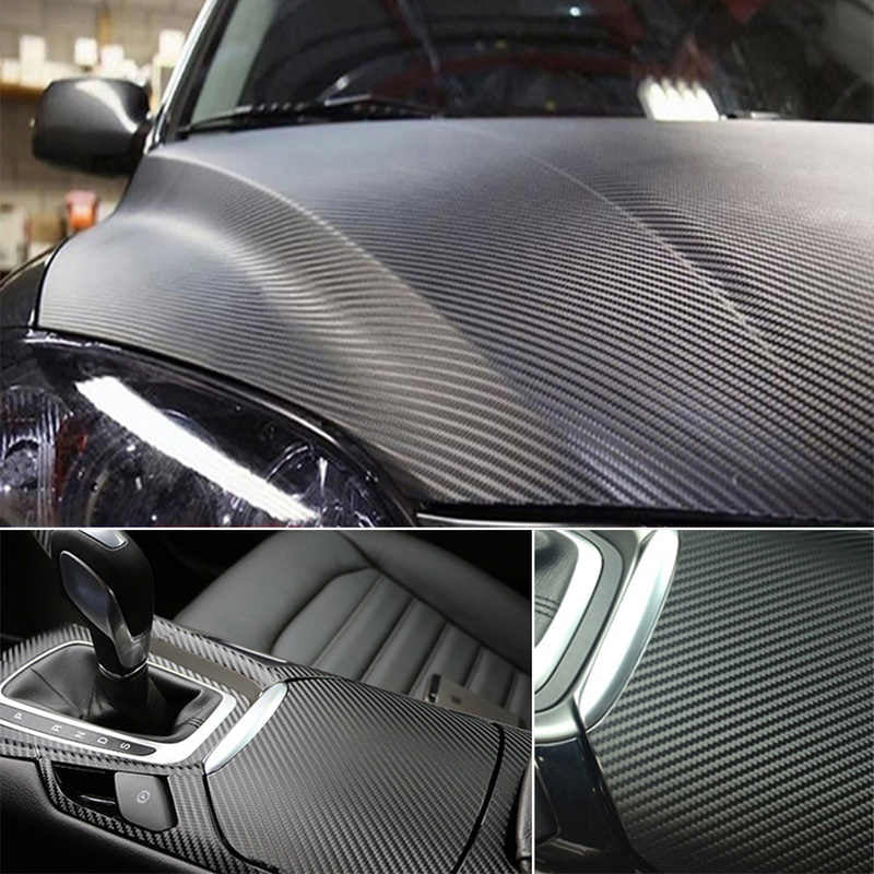 Folie colantare auto Carbon 3D Negru, 3m x 1,27m-3