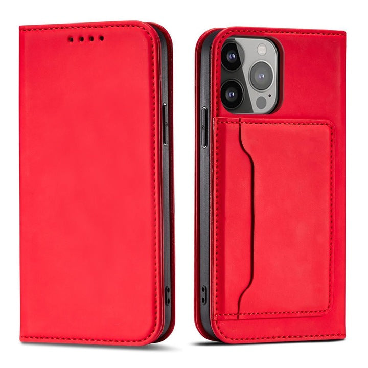 Husa pentru Samsung Galaxy S23+ Magnet Card Case, rosu, TPU, ecologic, cu functie de portofel si suport
