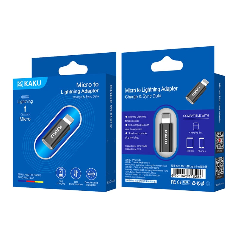 Adaptor Micro USB pentru mufa Lightning, incarcare rapida, pentru iPhone si iPad