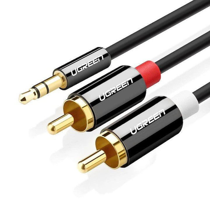 Cablu Audio Jack 3.5 - 2x RCA, Ugreen AV116, 5m, Negru