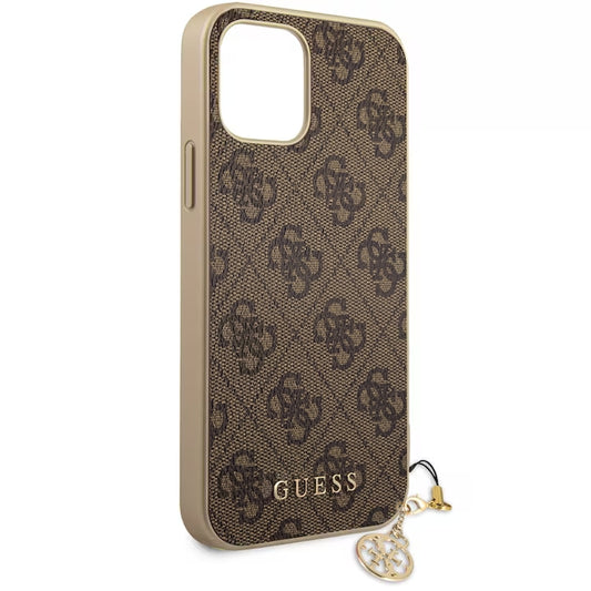Husă Guess 4G Charms Collection pentru iPhone 12 / 12 Pro – Maro