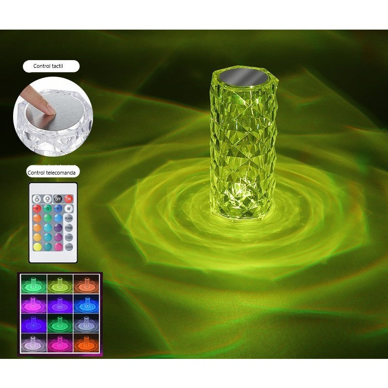 Lampa de birou pe LED RGB, Flippy, dimmer tactil, 3 nivele de intensitate, Cristal Acrilic, cu telecomanda-3